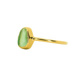 Green Sea Glass, Gold Vermeil - Size R