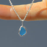 Blue Sea Glass Necklace