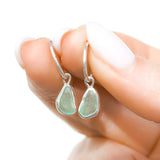 Green Sea Glass Hoops