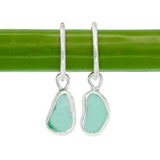 Green Sea Glass Hoops