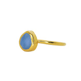 Purple/Blue Sea Glass, Gold Vermeil - Size P