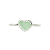 Green Sea Glass Heart - Size O 1/2