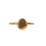 Amber Sea Glass, Gold Vermeil - Size P