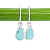 Blue Sea Glass Hoops
