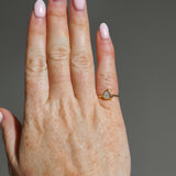 Light Blue Sea Glass, Gold Vermeil - Size J