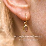White Sea Glass Hoops - Gold Vermeil