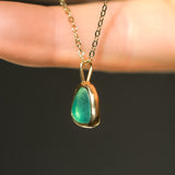 Green Sea Glass Necklace - Gold Vermeil