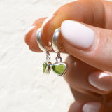 Sea Glass Heart Hoops
