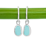 Blue Sea Glass Hoops