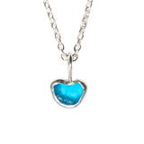 Blue Sea Glass Heart Necklace