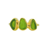 Green Sea Glass, Gold Vermeil - Size N