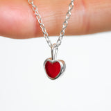 Red Sea Glass Heart Necklace