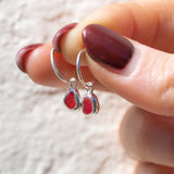 Red Sea Glass Hoops