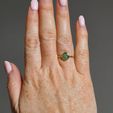 Green Sea Glass, Gold Vermeil - Size N