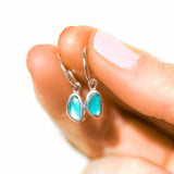 Blue Sea Glass Hoops