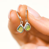 Green Sea Glass Hoops