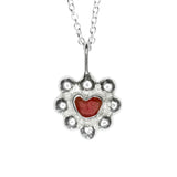Red Sea Glass Heart Necklace