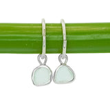 Light Blue Sea Glass Hoops