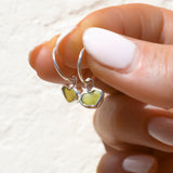 Sea Glass Heart Hoops