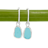 Blue Sea Glass Hoops