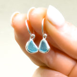 Blue Sea Glass Hoops