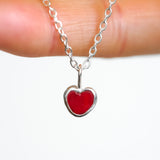 Red Sea Glass Heart Necklace