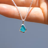 Blue Sea Glass Necklace