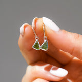 Green Sea Glass Hoops