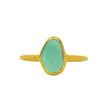 Green Sea Glass, Gold Vermeil - Size O