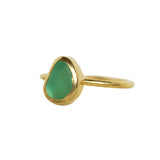 Green Sea Glass, Gold Vermeil - Size M