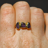 Purple Sea Glass, Gold Vermeil - Size Q