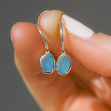 Blue Sea Glass Hoops