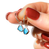 Blue Sea Glass Hoops