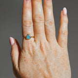 Blue Sea Glass, Gold Vermeil - Size P