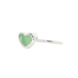 Green Sea Glass Heart - Size O 1/2