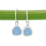 Purple/Blue Sea Glass Hoops