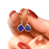 Blue Sea Glass Hoops
