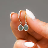 Green Sea Glass Hoops