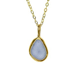 Lilac Sea Glass Necklace - Gold Vermeil