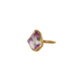 Purple Flower Ring, Gold Vermeil - Size L