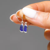 Blue Sea Glass Hoops