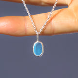 Blue Sea Glass Necklace