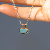 Blue Sea Glass Necklace - Gold Vermeil