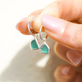 Green Sea Glass Hoops