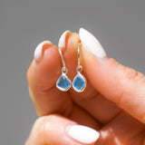 Blue Sea Glass Hoops