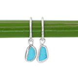 Blue Sea Glass Hoops