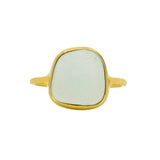 Light Blue Sea Glass, Gold Vermeil - Size M