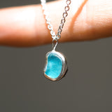 Blue Sea Glass Necklace