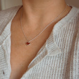 Red Sea Glass Heart Necklace