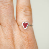 Red Sea Glass Heart - Size I (i)
